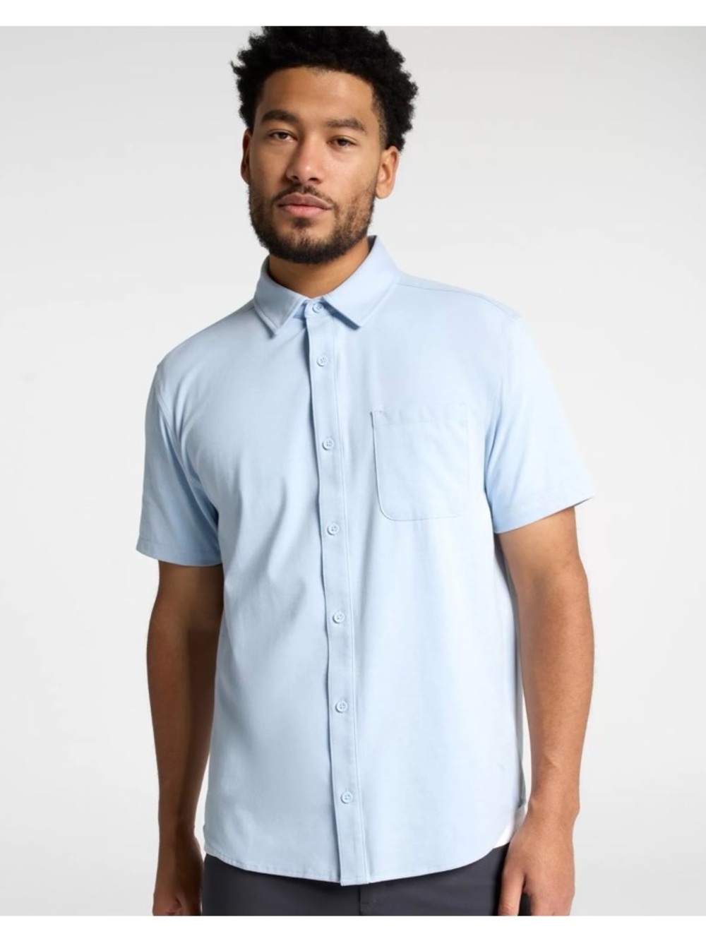 NEW - VRST Mens Limitless Blue Button Front Short Sleeve Shirt Size XXL